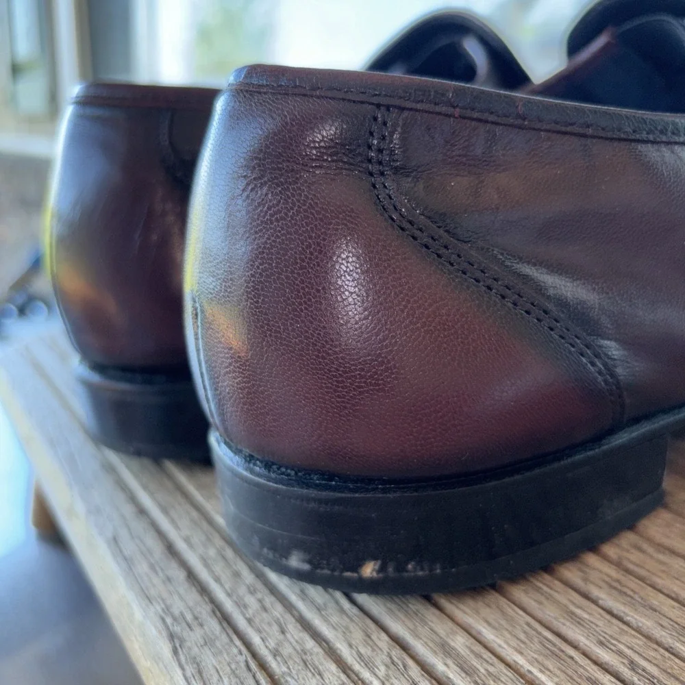Vintage Florsheim Men's Burgundy Leather Tassel Dress Loafers Round Toe 12 3E